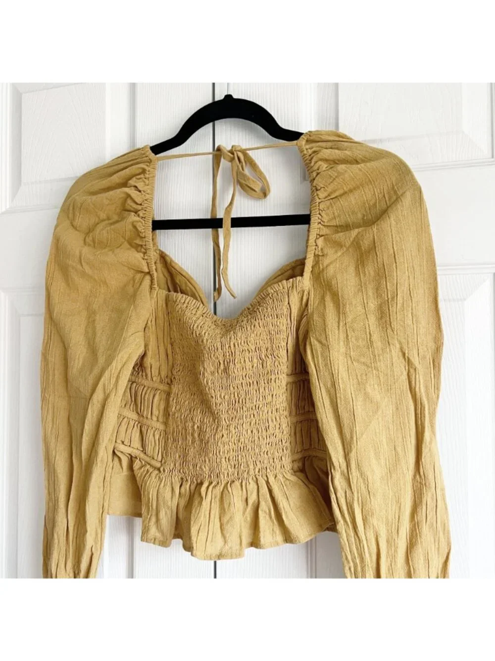 Free People Chloe Sweetheart Wired Long Sleeve Top Women's Size X-Small XS